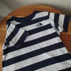 THE NORTH FACE ネイビーホワイトのストライプ Tシャツ