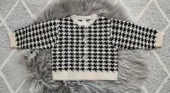 バースデイ Cottoli 千鳥格子 ニット カーディガン 95cm