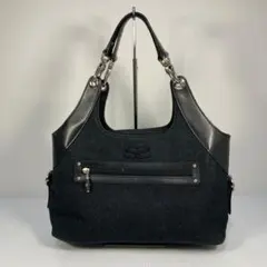 美品】希少 BURBERRYトートバッグ 平成レトロ Y2K 姫カジ ネイビー