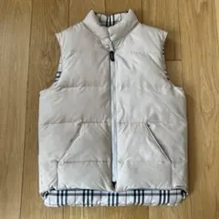 バーバリーベージュ チェック柄 リバーシブルダウンベスト