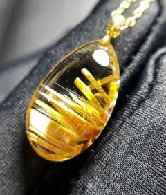 ⭐︎【天然】タイチンルチルクオーツ ペンダントトップ k18 2.1g