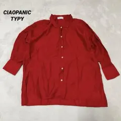 【CIAOPANIC/チャオパニック】バンドカラー シアー シャツ