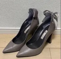 DIANA ダイアナ リボン付きヒール パンプス 23.5 チャンキーヒール