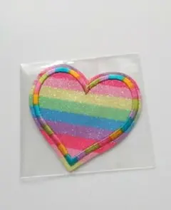 ワッペン レインボーハート④ フラダンス ハワイアン