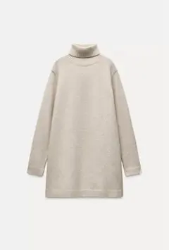 zara プレーンニット ミニワンピース エクリュ