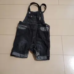 コムサイズム オーバーオール　80　黒　デニム