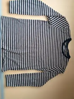 無印良品　ブラウン×ブラックボーダー長袖カットソー M