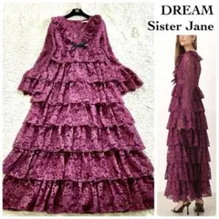 【極美品】ドリームシスタージェーン フラワー 総レースティアードマキシドレス