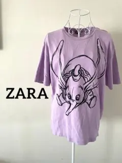 【ZARA】Disney コラボ ダンボ プリント Tシャツ パープル S