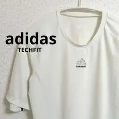adidas アディダス TECHFIT 半袖 Tシャツ コンプレッション 白