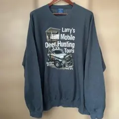 PURITAN 2XL グレー スウェットプリントシャツ　ハンター