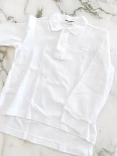 MIKI HOUSE ホワイト長袖ポロシャツ　110 入学式　お受験