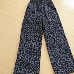レオパード柄コーデュロイ素材ワイドパンツ