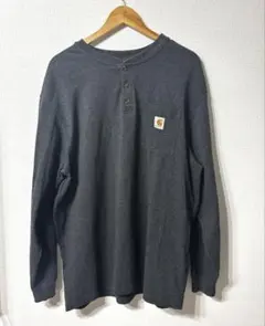 カーハート　メンズ　ヘンリーネック　XL 灰色