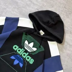 90s vintage adidas デサント製 パーカー トレフォイルロゴ
