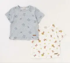⑰S petit main 【おさるのジョージ】総柄Tシャツセット
