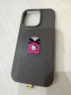 ファミリア familiar iPhone14proケース 刺繍　グレー