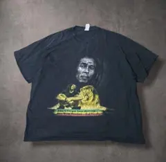 ボブマーリーTシャツフォトプリントレゲエライオン古着2XL黒ラスタカラーフェード