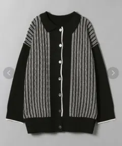 ストライプジャガードキリカエカーディガン　ジーナシス　フリーサイズ