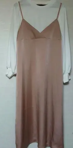 ✨美品✨Ray Cassin ピンクロングワンピース　ホワイト長袖カットソー付