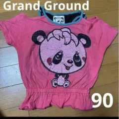 Grand Ground パンダ ラインストーン Tシャツ 90cmのサムネイル