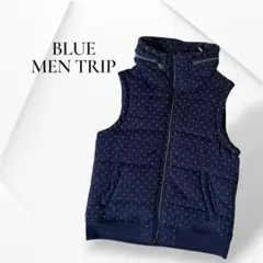 今お得‼️アウター値下げ中 ネイビー ドット柄 中綿ダウンベスト アウトドア M