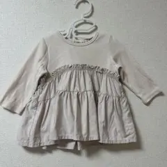 プティマイン ティアードカットチュニック ライトピンク 80 美品