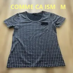 【COMME CA ISM】　千鳥格子　Tシャツ グレー Mのサムネイル