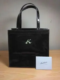 キタムラ　エナメル調　こげ茶　トートバッグ