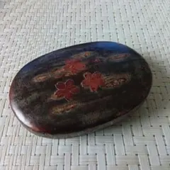 未使用保管品✨清水焼 陶あん 紅色 牡丹 黒塗り箸置き✨京焼 ぼたん 陶