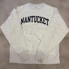 【美品】チャンピオン リバースウィーブ ナンタケット S カレッジロゴ グレー