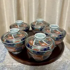 有田焼 龍峰窯 林斎 金彩 染錦 古伊万里 花鳥文様 銘々皿 小皿 取り皿