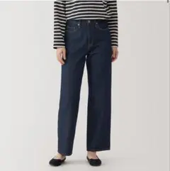 人気今期完売一度着用無印良品デニムストレートパンツジーンズ24(61㎝)