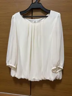 フォーマル・シフォンブラウス☆Lサイズ・アイボリー☆卒業式・入学式