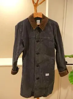 ベドウィン ダークグレー コーデュロイ襟 ステンカラーコート