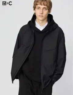 UNIQLO:Cブロックテックパーカ ブラックS