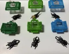 昆虫入り　虫かごマスコット　６点セット　③