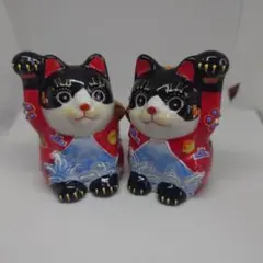 招き猫 2点セット 九谷焼4.8号＆三河土人形 新品 - メルカリ