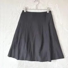 スカート フレア ひざ丈 オフィス カジュアル きれいめ 上品 黒 ブラックのサムネイル