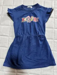 X-GIRL 半袖ワンピース 100cm ネイビー