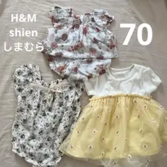 ベビー女の子夏用ロンパースまとめ　ワンピース風　セットアップ　h&m