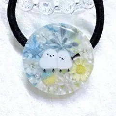 ②-⑪レジンヘアゴム。シマエナガ。紫陽花。かすみ草。スターフラワー。