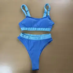 【水着】❤セパレート❤ビキニ❤水色❤リブ素材❤XSサイズ❤のサムネイル