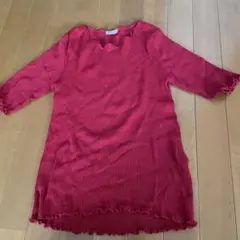 ハニーズ／リブ編み 五分袖 トップス