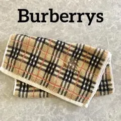 【Burberrys バーバリーズ ノバチェック ハンドタオル ロゴ刺繍】