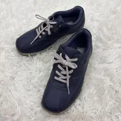美品✨ヨネックス　パワークッション　サイドジップ　ネイビー　紺　23.5㎝のサムネイル