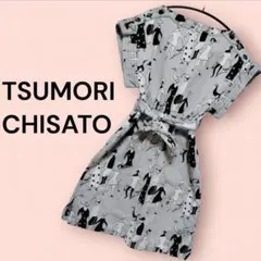 TSUMORI CHISATO スワン柄 半袖ワンピース Mサイズ - メルカリ