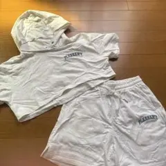 ロゴ刺繍 パーカー ショートパンツ セットアップ