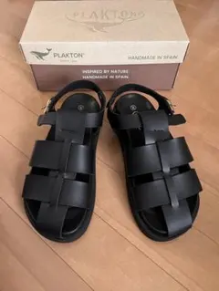 PLAN C クロスストラップ フラットサンダル size 37 黒 イタリア製
