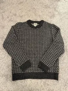 【美品】90s L.L.Bean バーズアイニット グレー